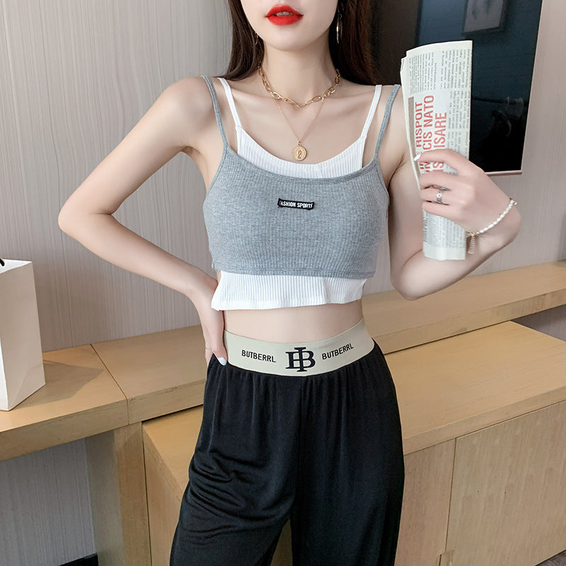 パッド付き フェイクツーピス キャミソール mry000052