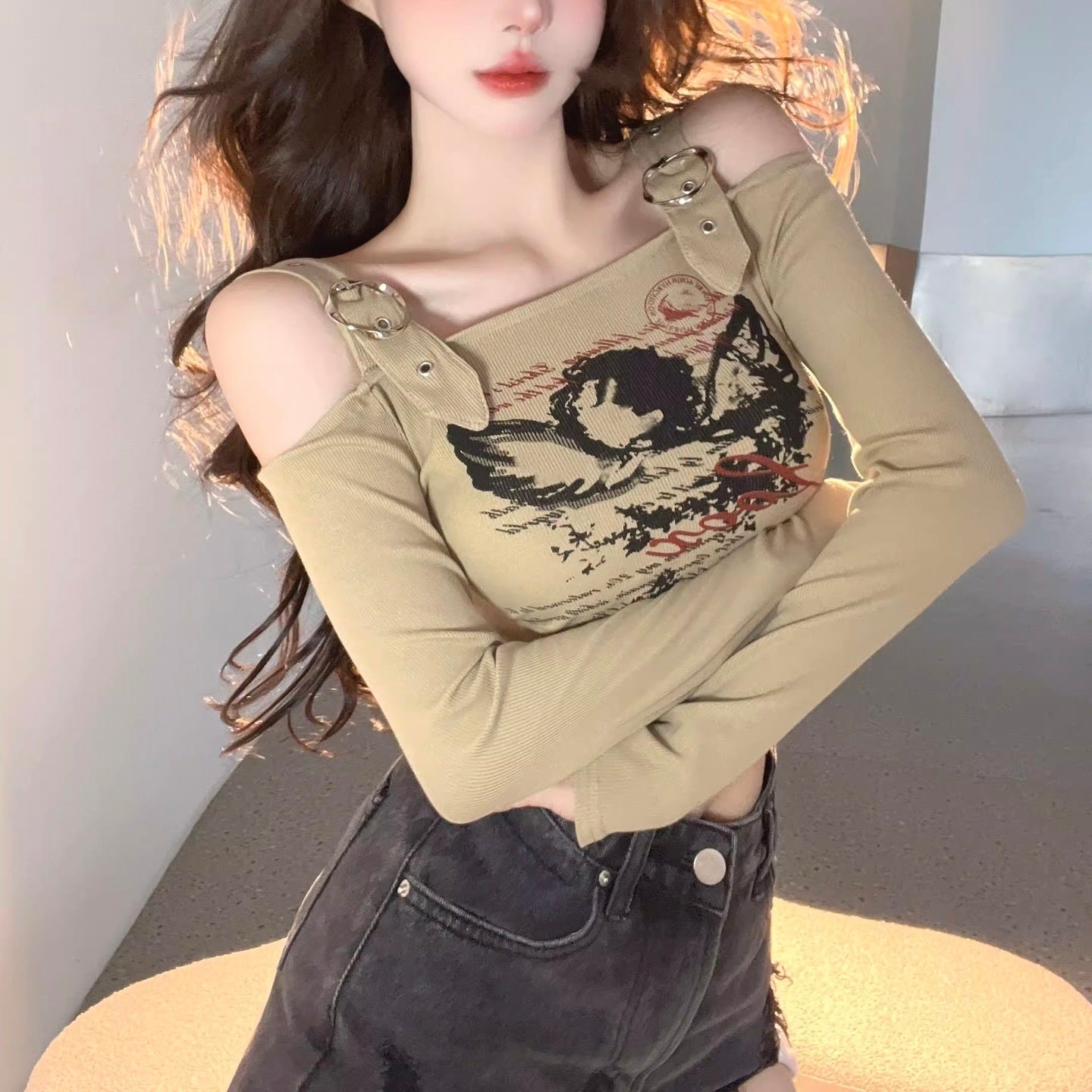 【Taéf】3カラー展開 クロップドトップス mry001552