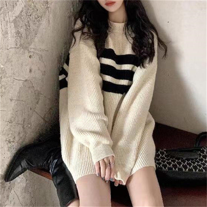 【Orchid】3カラー展開 韓国ストリート 韓国カジュアル ストライプ オーバーサイズ ニット mry001304