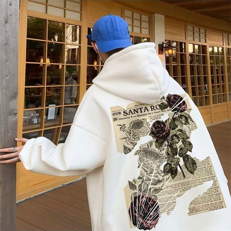 2カラー展開 アメリカン 韓国ストリート 韓国カジュアル オーバーサイズ バックプリント パーカー mry001277