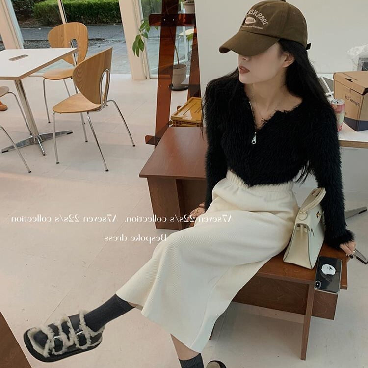 3カラー展開 ジッパー デザインセーター 韓国カジュアル mry001012