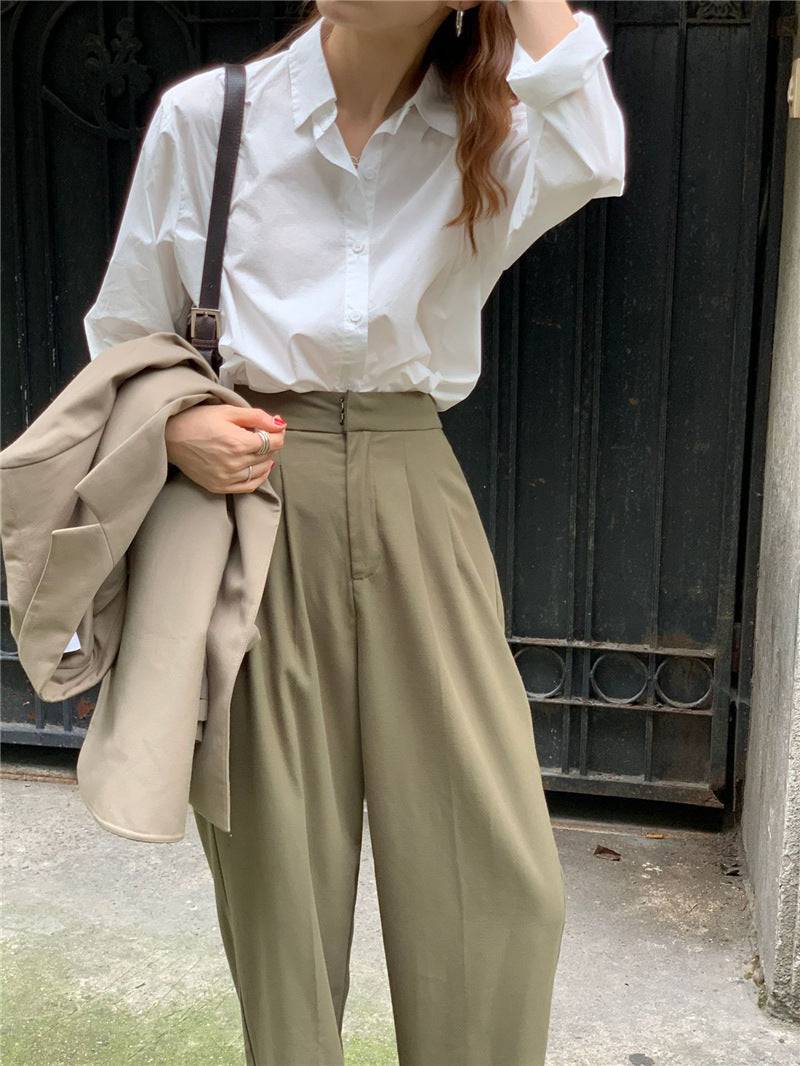 【送料無料】デザインシャツ 2カラー カラーシャツ フレンチ 韓国カジュアル mry000539