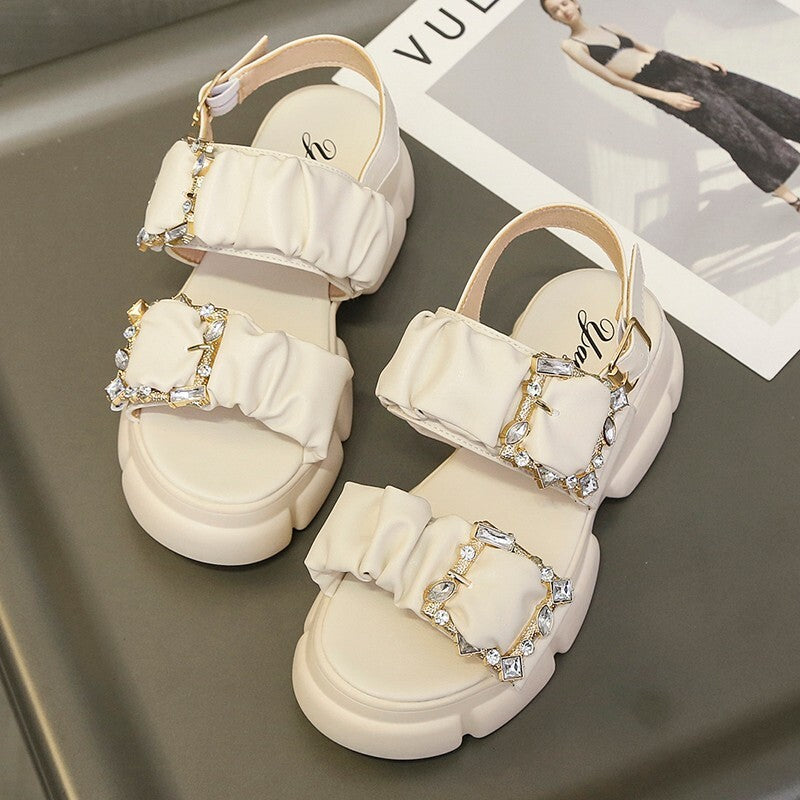 【送料無料】2カラー展開 オールマッチ 厚底サンダル mry000652