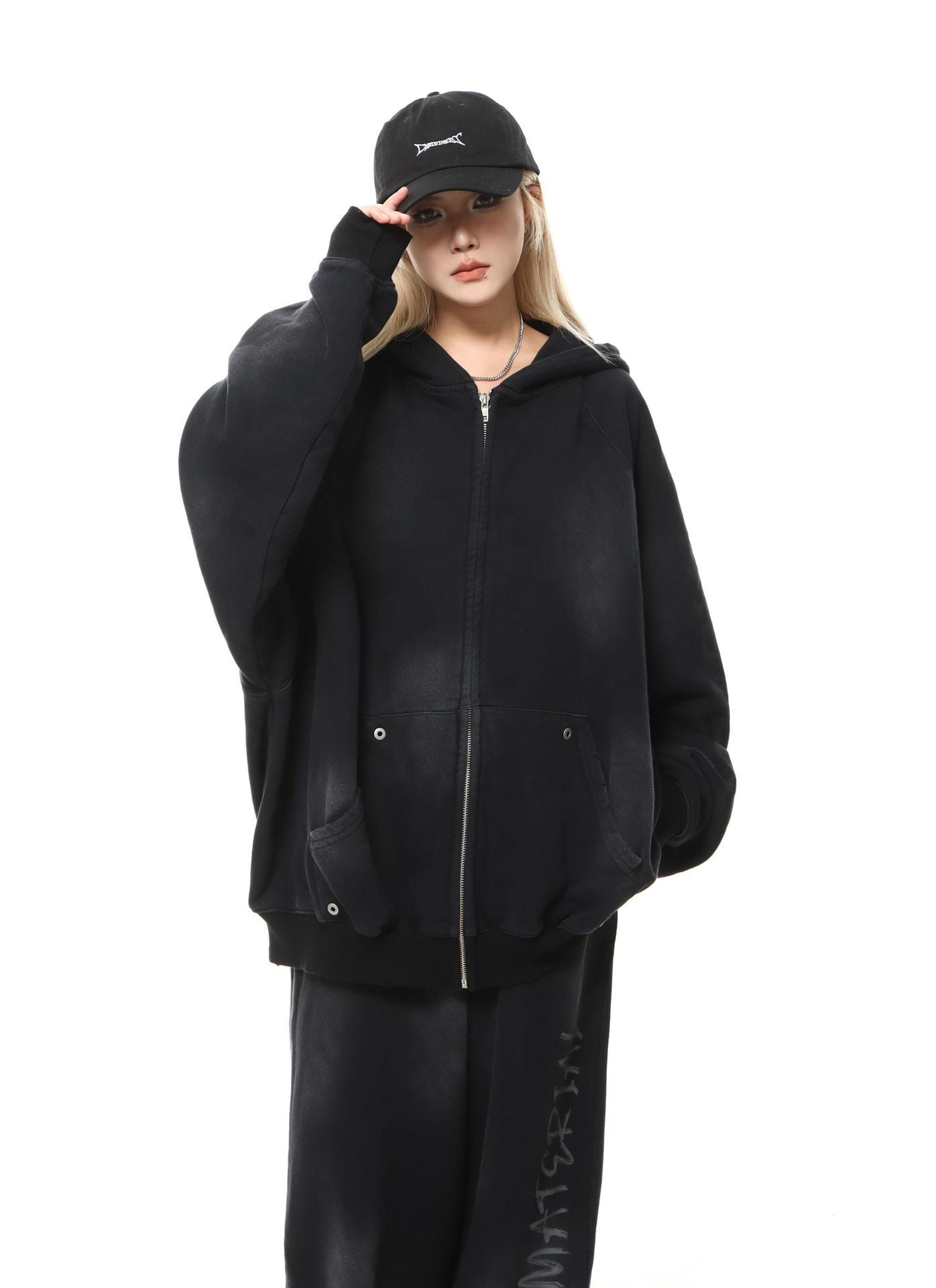 ※特別SALE価格【セットアップ/Unisex/送料無料】ダメージドルマンジップセットアップ mry001585