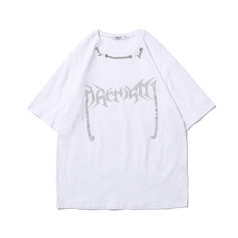 【リピート続出 /2color / Unisex】Vortex Chain Print T-Shirt mry001641