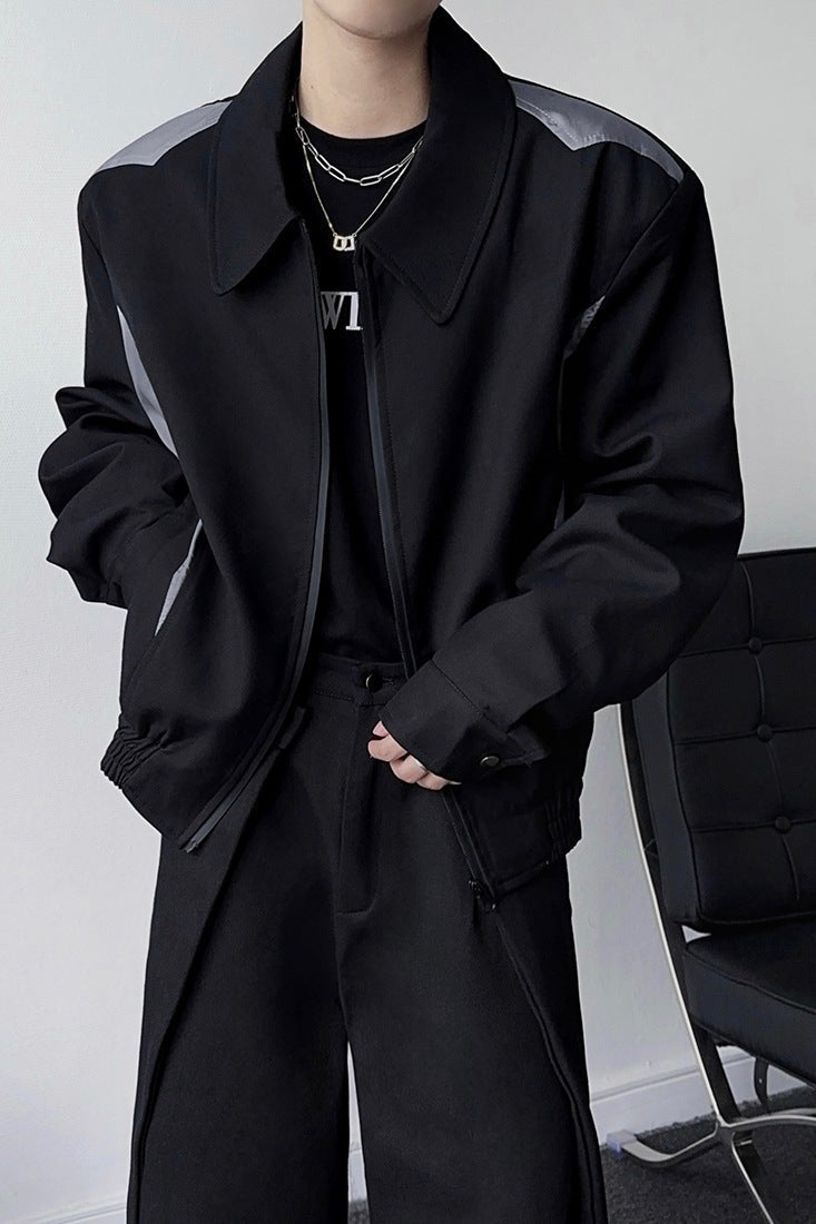 2カラー展開 韓国ストリート 韓国カジュアル シンプル モノトーン ジャケット mry001327