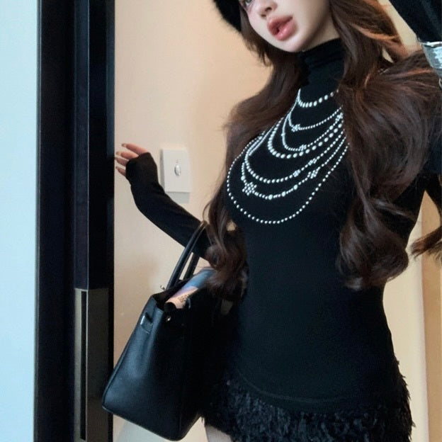 【Orchid】2カラー展開 チェーンジュエルニット mry001525