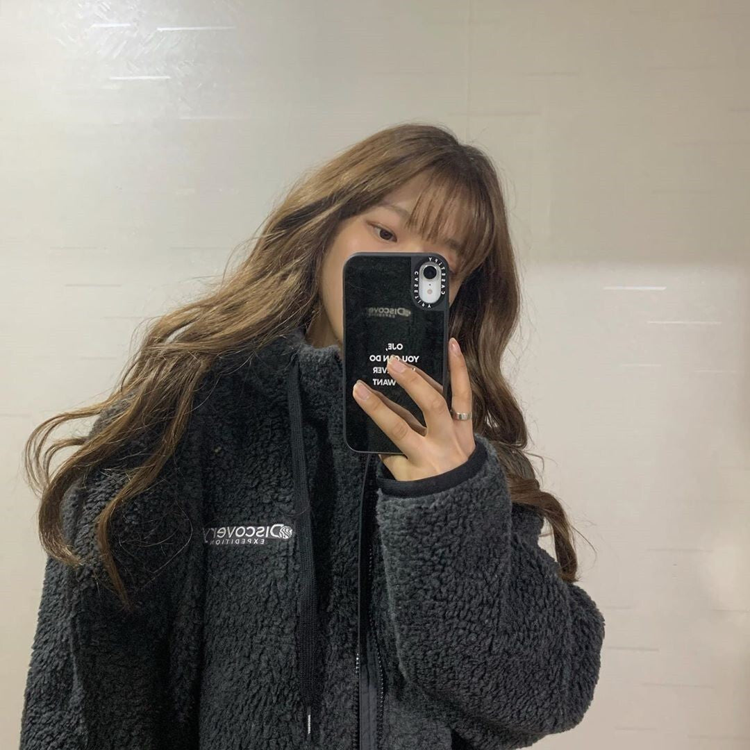 【Plaisir】アメリカン 韓国ストリート 韓国カジュアル オーバーサイズ ボアジャケット mry001347