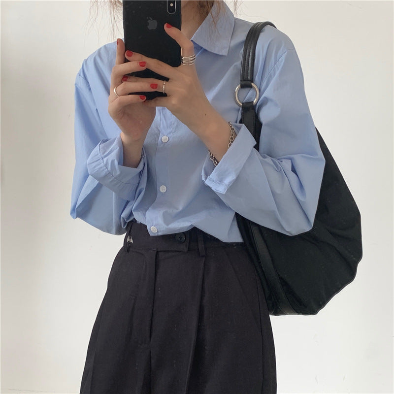 【送料無料】デザインシャツ 2カラー カラーシャツ フレンチ 韓国カジュアル mry000539