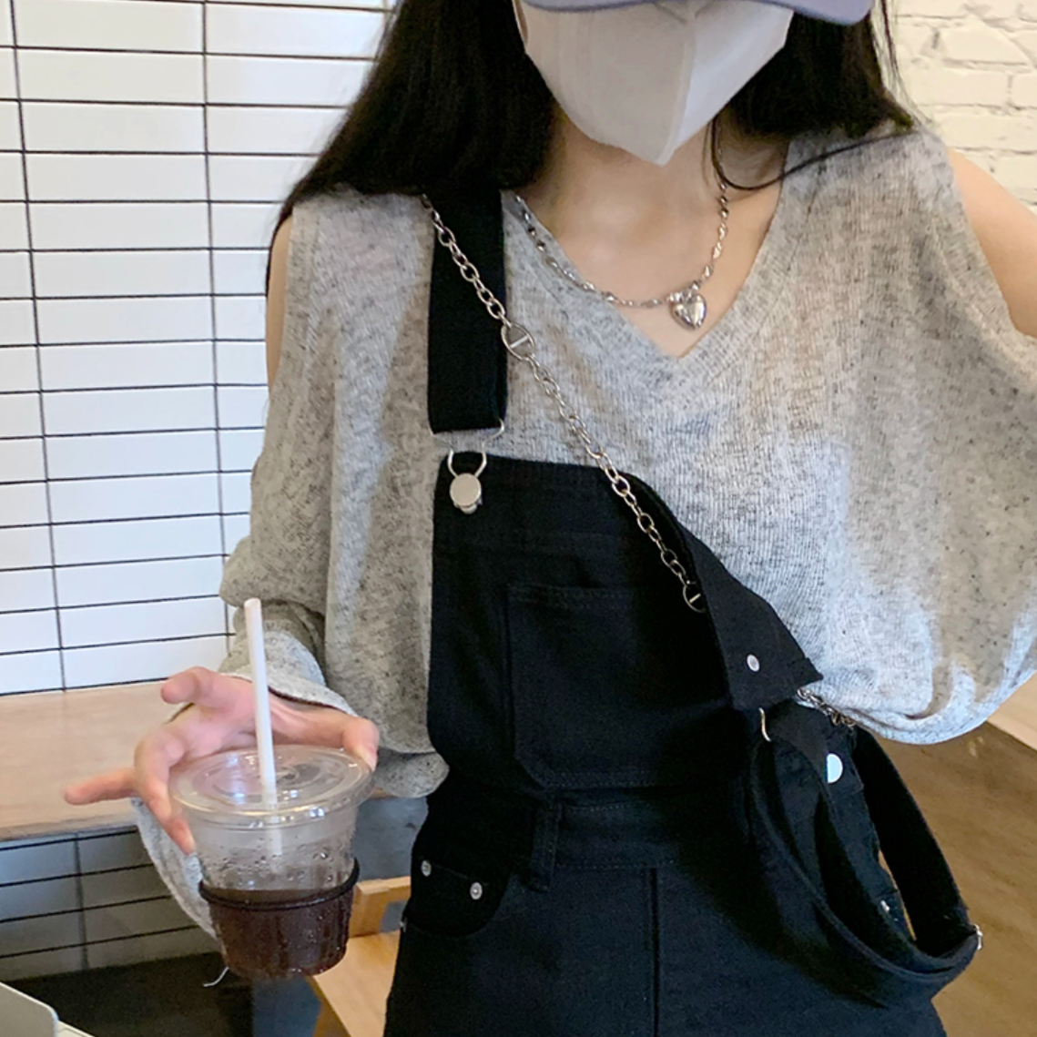 【送料無料】新デザイン オーバーオール 韓国 ブラック ブラウン ガーリー カジュアル mry000519