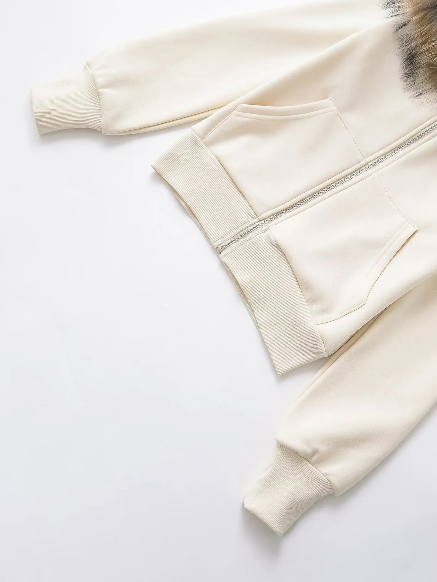 【3color】Faux Fur Luxe Zip Hoodie mry001637