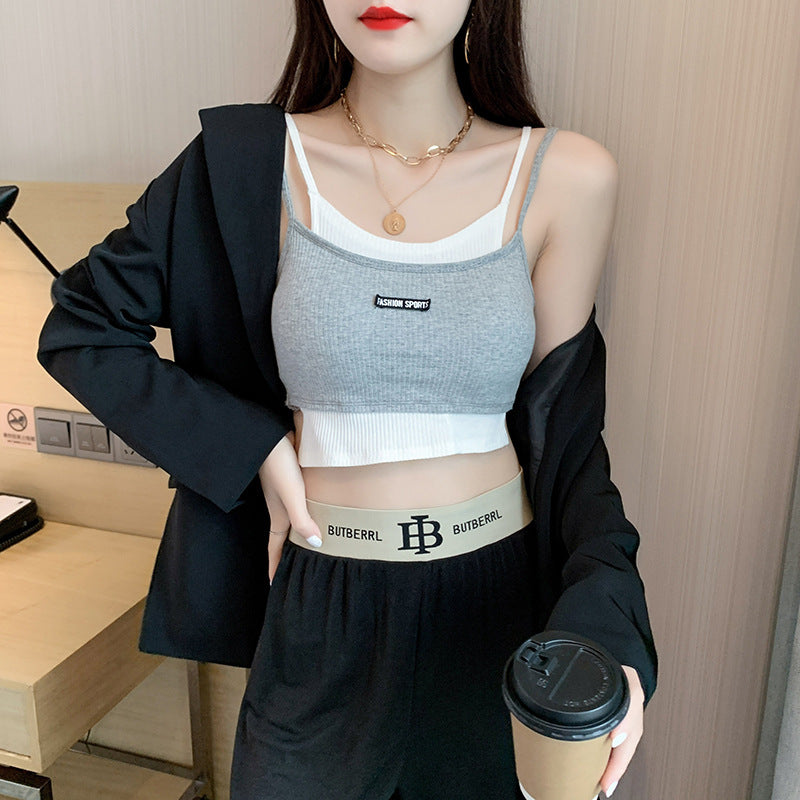 パッド付き フェイクツーピス キャミソール mry000052