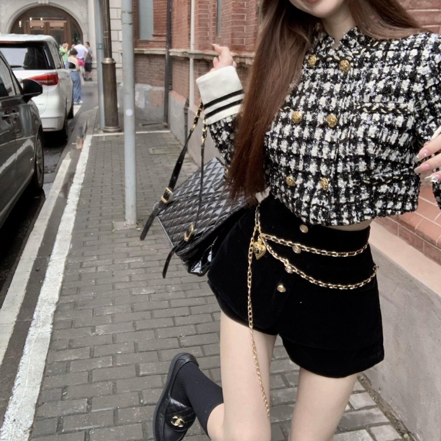 【Chéri】ツイードゴールドボタンジャケット mry001476