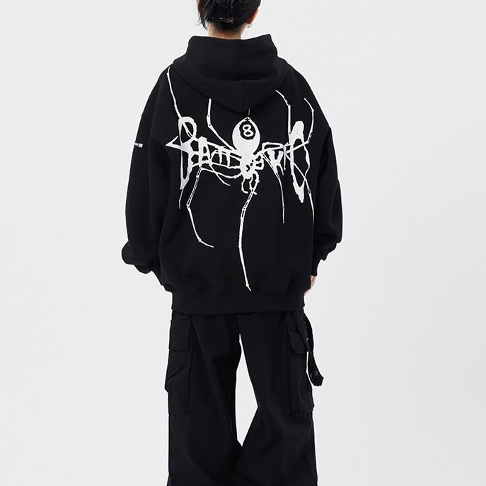 アメリカン 韓国ストリート 韓国カジュアル トレンド スパイダー ゆったりパーカー mry001412