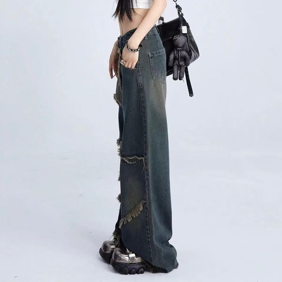 Star Patch Wide-Leg Denim mry001610