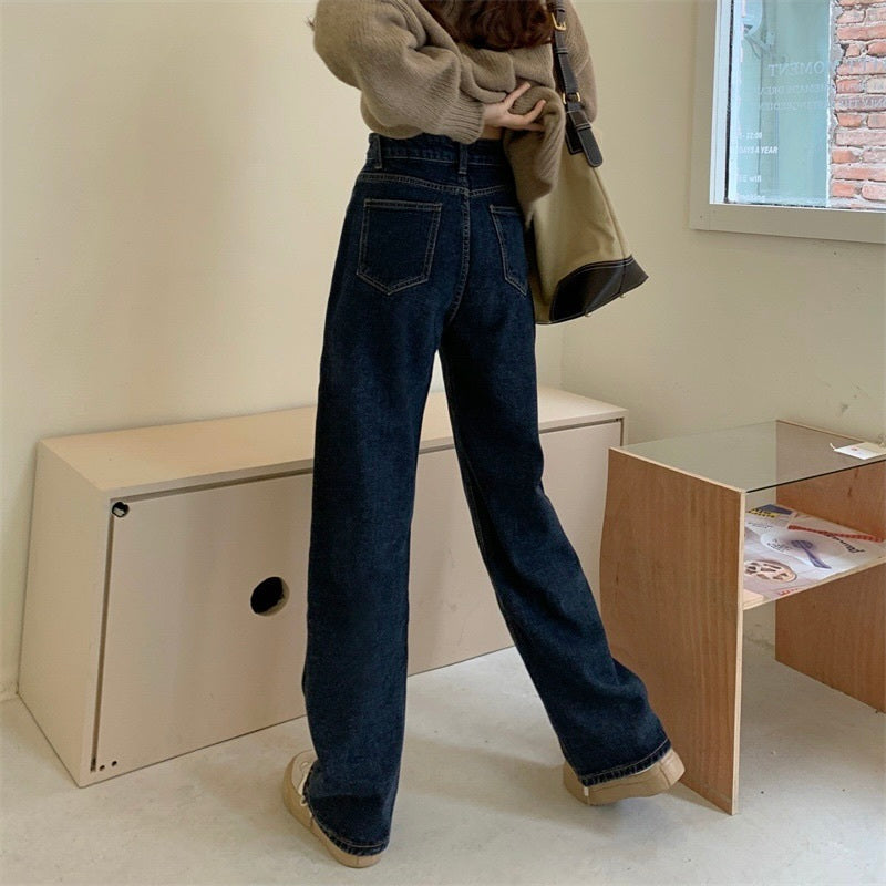 ハイウエスト ストレートジーンズ mry000391