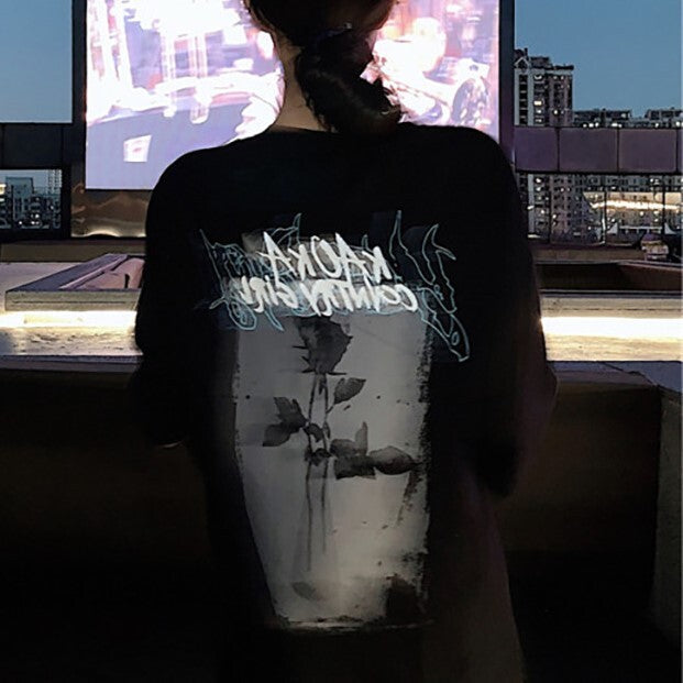 【送料無料】2023SS ラウンドネック ブラック ビッグ 半袖 Tシャツ 韓国ストリート 韓国モード mry000873