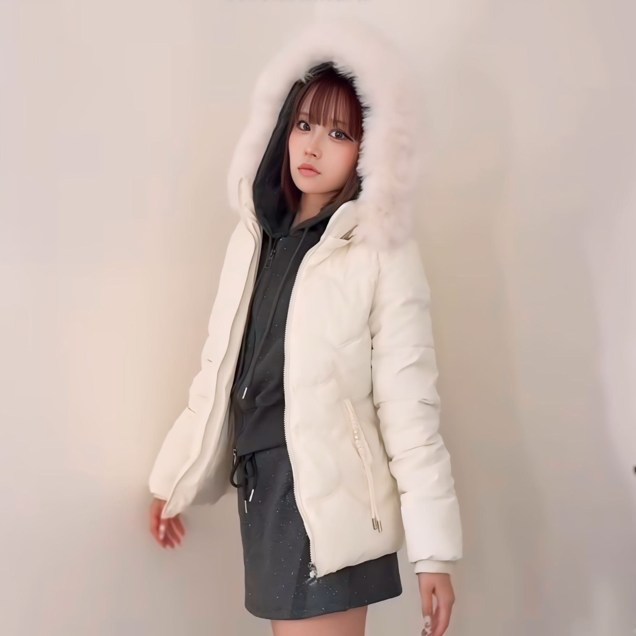 【 特別価格 / 2color 】 エレガント仕立て ファーフード ダウンジャケット mry001475