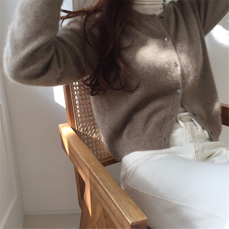 【Plaisir】高品質 2カラー展開 フェミニンカーディガン mry001498