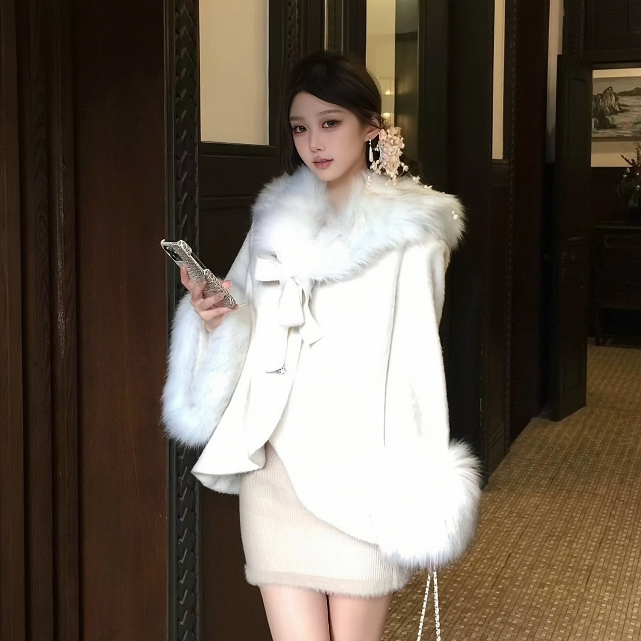 【売り切れ注意】エレガントフェミニンファーコート mry001588