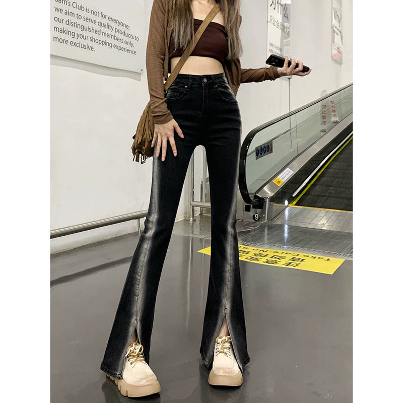 【送料無料】スリット フレアパンツ 韓国ストリート 韓国カジュアル mry000592