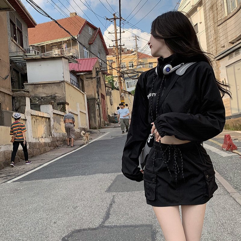 【送料無料】ショート丈 カジュアル ジャケット 韓国ストリート 韓国カジュアル mry000607