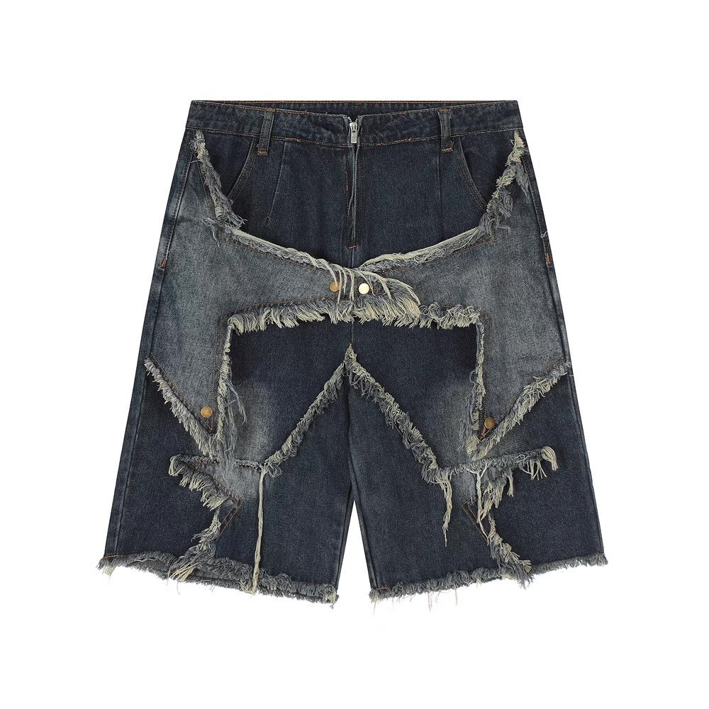 Rugged Edge Distressed Denim Shorts mry001652