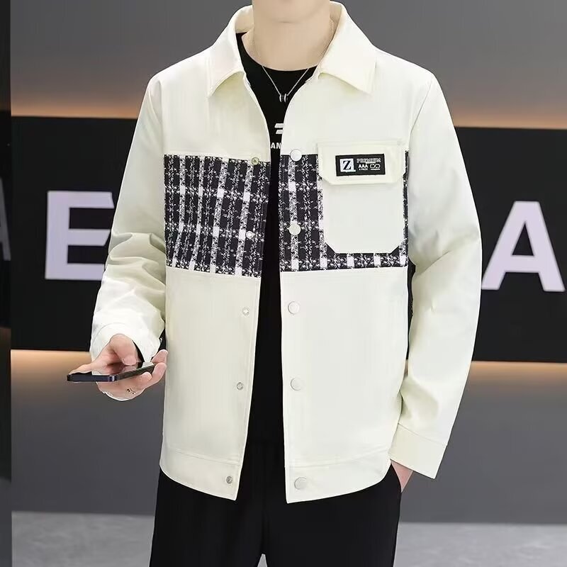 2カラー展開 アメリカン 韓国ストリート 韓国カジュアル チェック柄 ライトジャケット mry001293