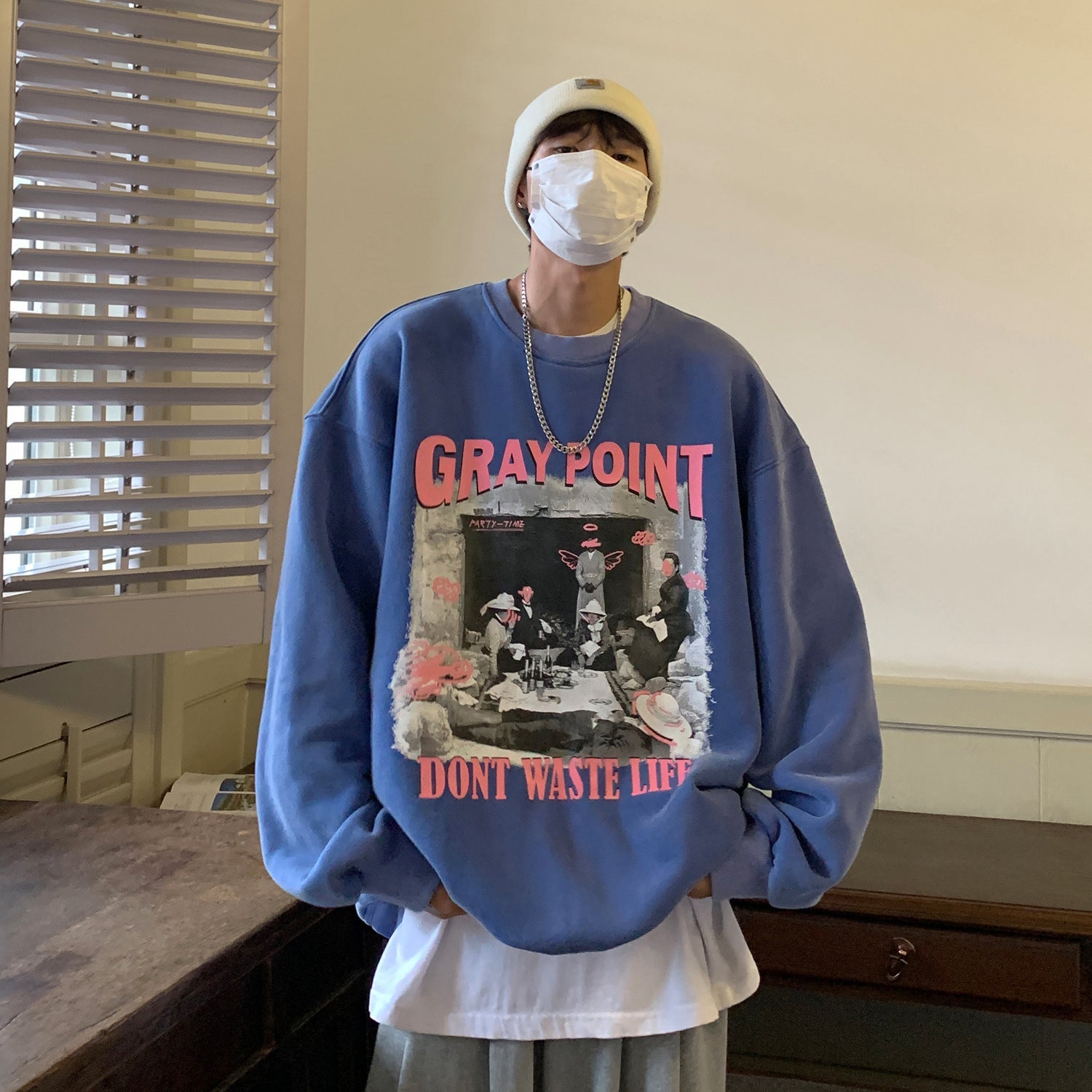 【送料無料】韓国ストリート 2カラー デザイントレーナー 2023トレンド デザイントレーナー mry000570