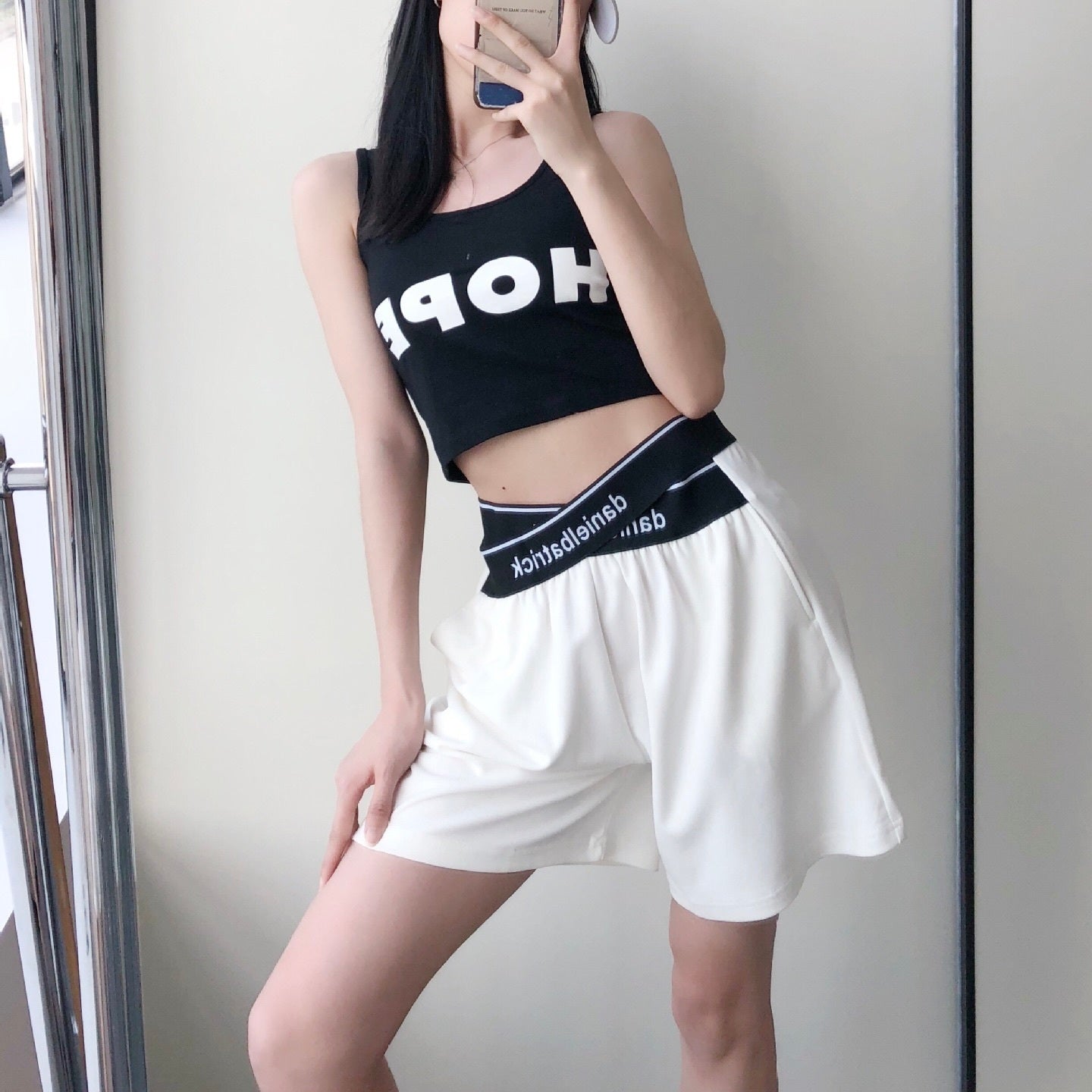 ハイウエスト ルーズ クロスパンツ mry000067