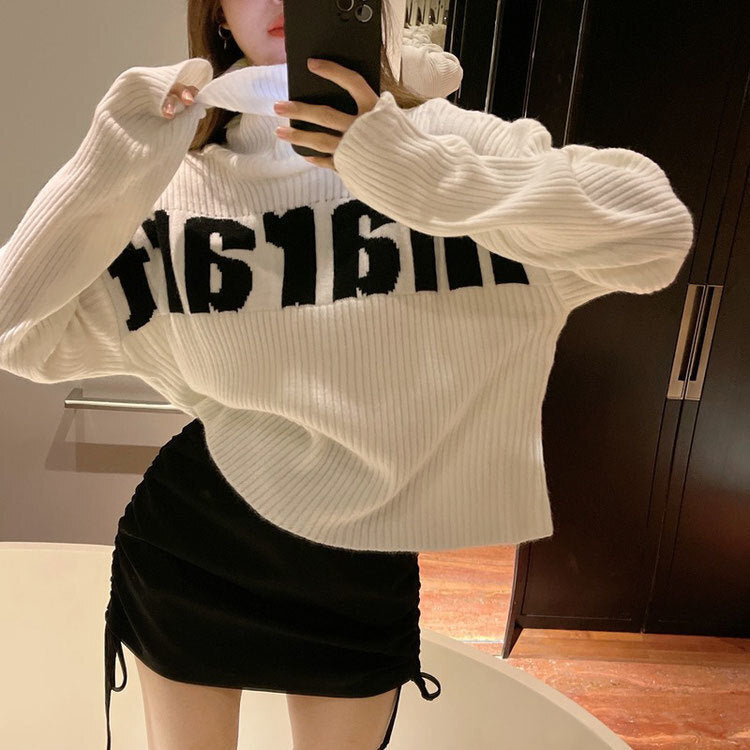 2カラー展開 アメリカン 韓国ストリート 韓国カジュアル オーバーサイズ セーター mry001333