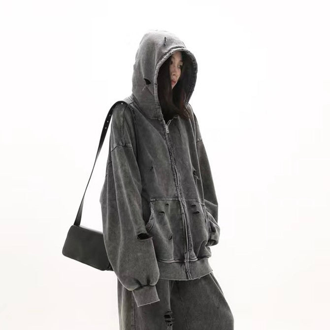 【特別価格 / Tops】Washed Damage Hoodie mry001595