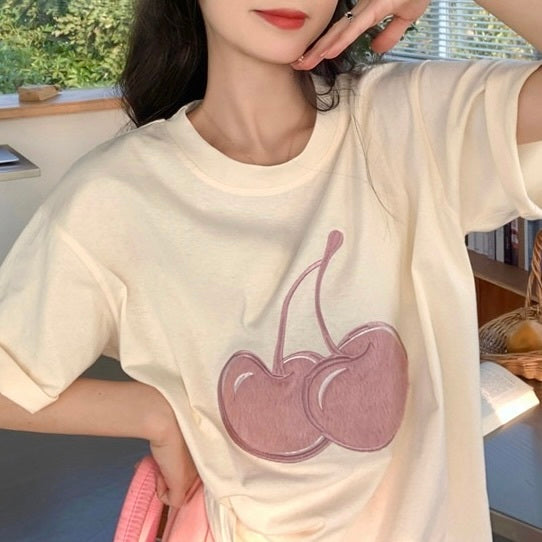 さくらんぼ ゆったり ミディアム Tシャツ mry000050