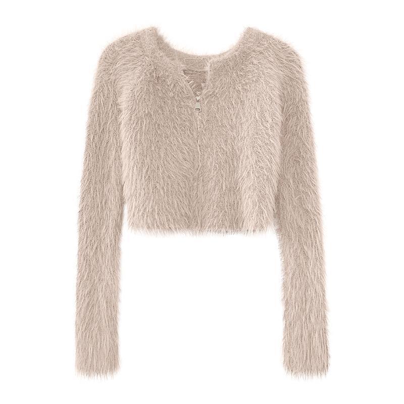 3カラー展開 ジッパー デザインセーター 韓国カジュアル mry001012