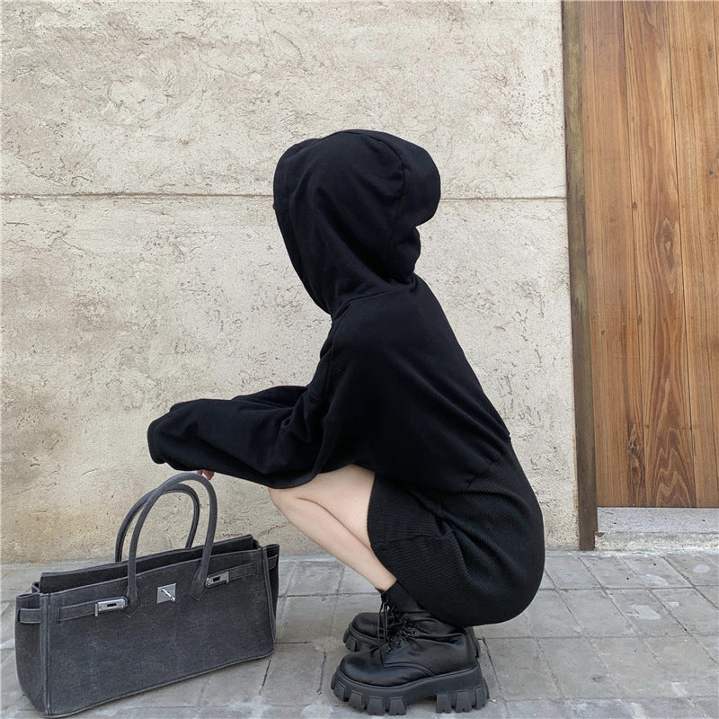 フード付きスリムウエスト ワンピース mry000509