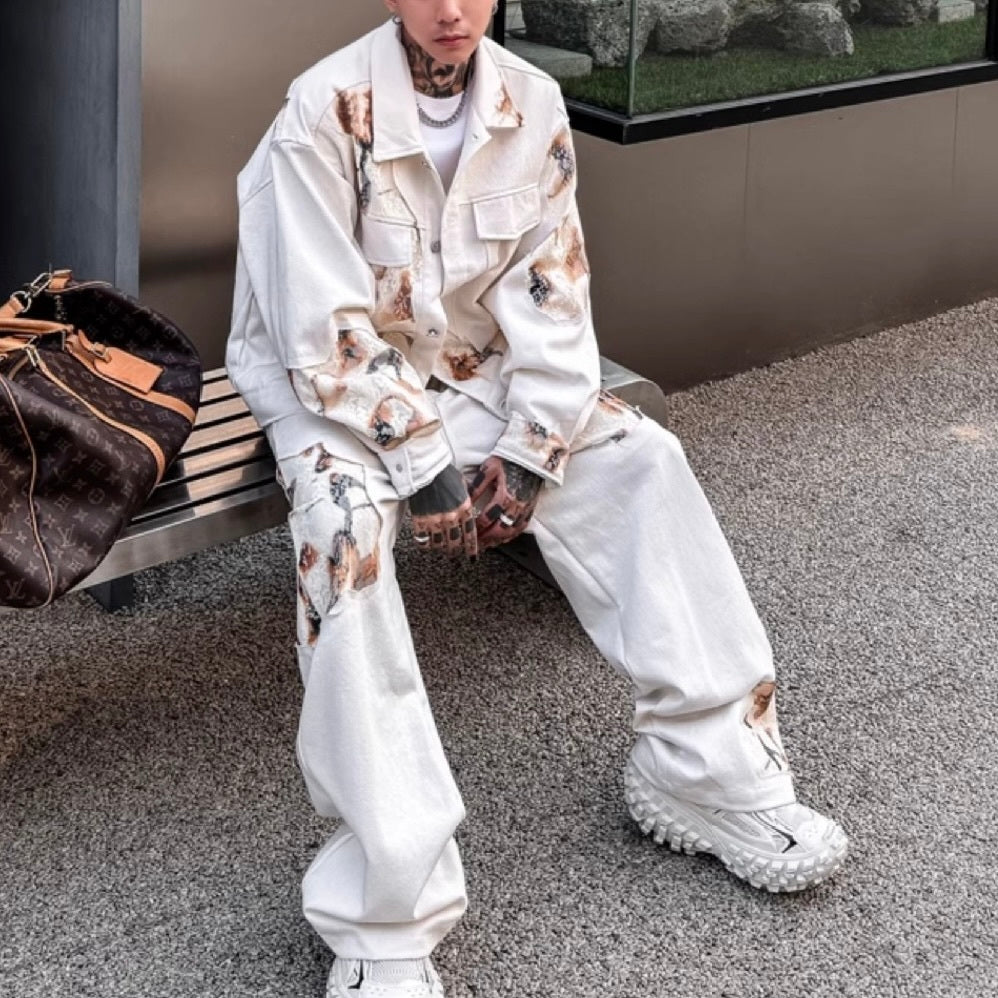 アメリカン 韓国ストリート 韓国カジュアル 韓国デザイン セットアップ (ジャケット) mry001250