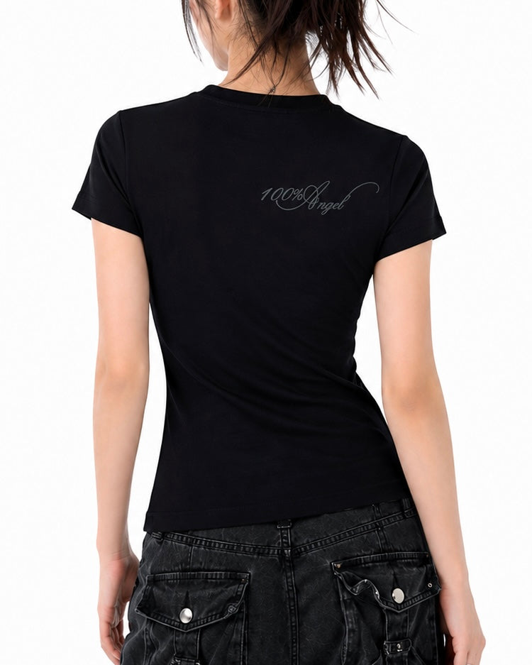 【トップス】スタッズグラフィックTシャツ mry002450
