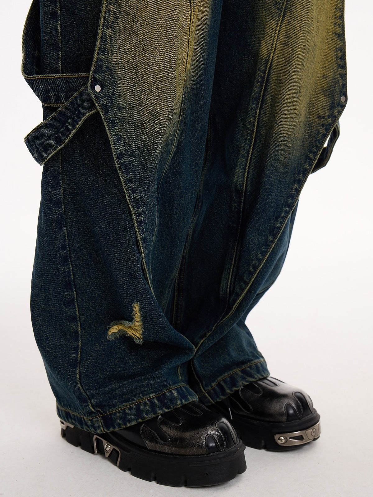 Vintage Washed Wide Denim Pants mry001611