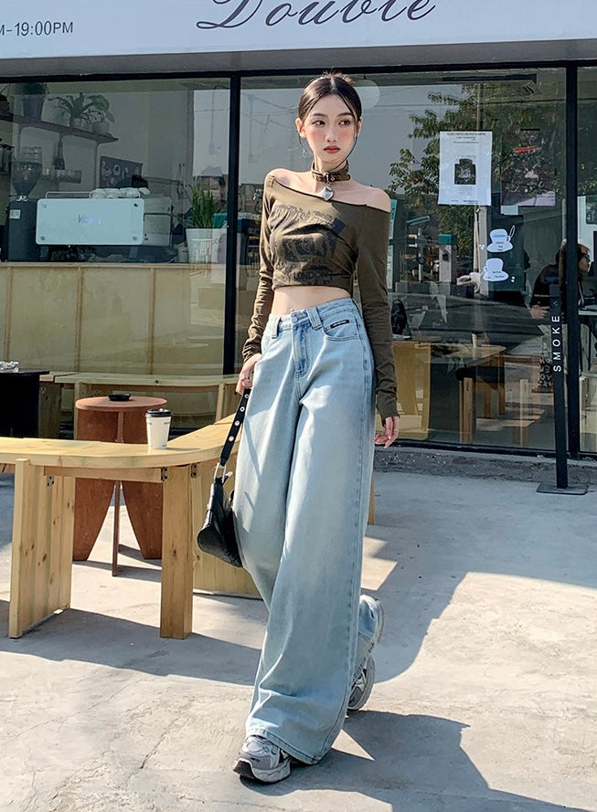 Sunset Ombre Wide-Leg Denim Pants mry001751