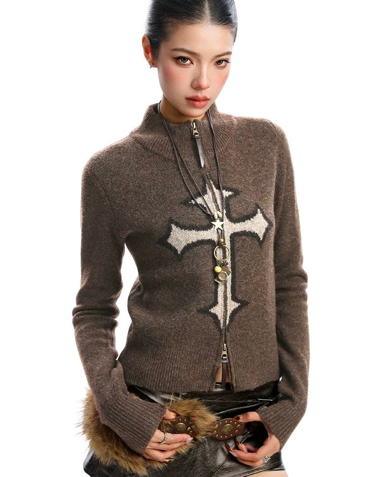 Cross Zip Knit Jacket mry002073