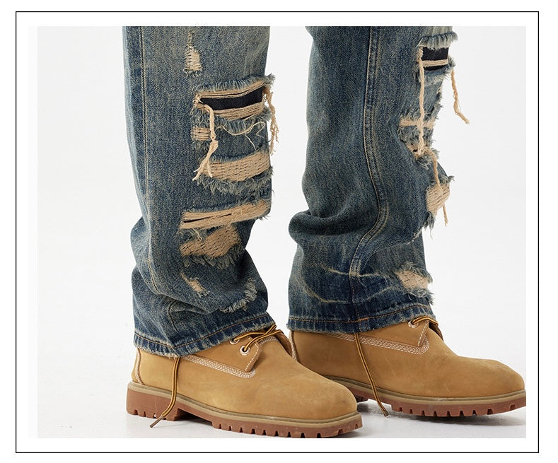【6サイズ展開】Ruin Theory Distressed Denim Pants mry001721