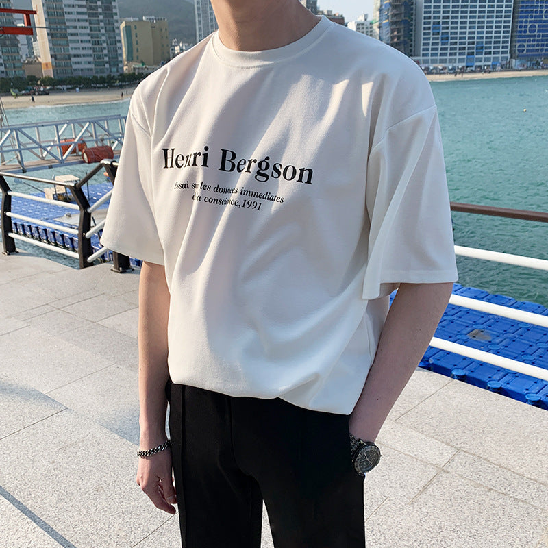 【送料無料】２カラー展開 2023SS モノトーン ロゴ Tシャツ ユニセックス 韓国カジュアル　mry000895