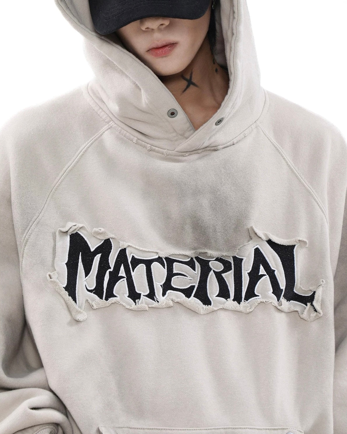 【評価★4.8以上／Tops】UNISEX DAMAGE DOLMAN HOODIE mry001906