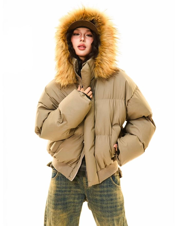 【2color】Faux Fur Hood Puffer Jacket mry001792
