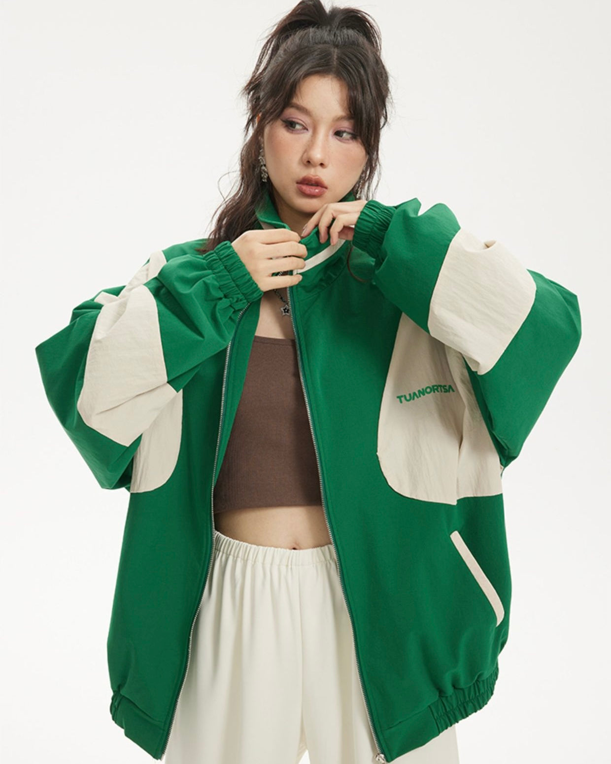 Vintage Green Sporty Jacket mry001797