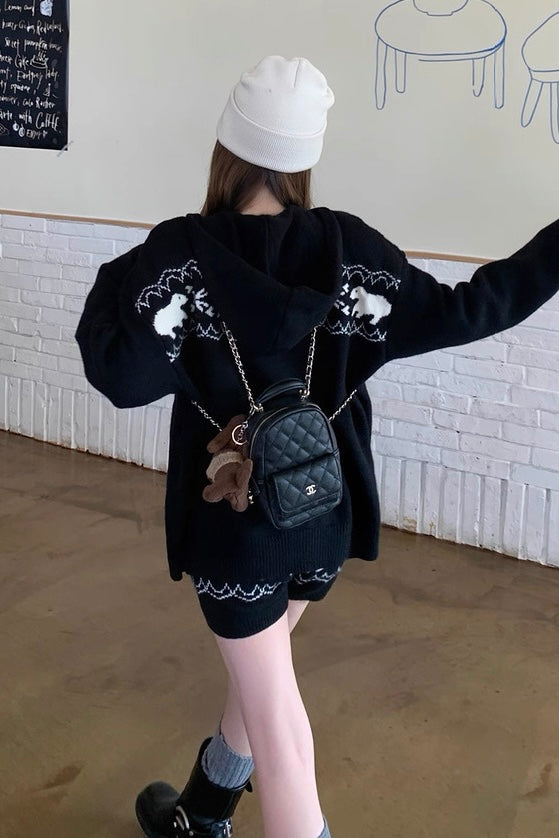 【Set-Up】Bear Knit Zip Hoodie Set-Up mry002216