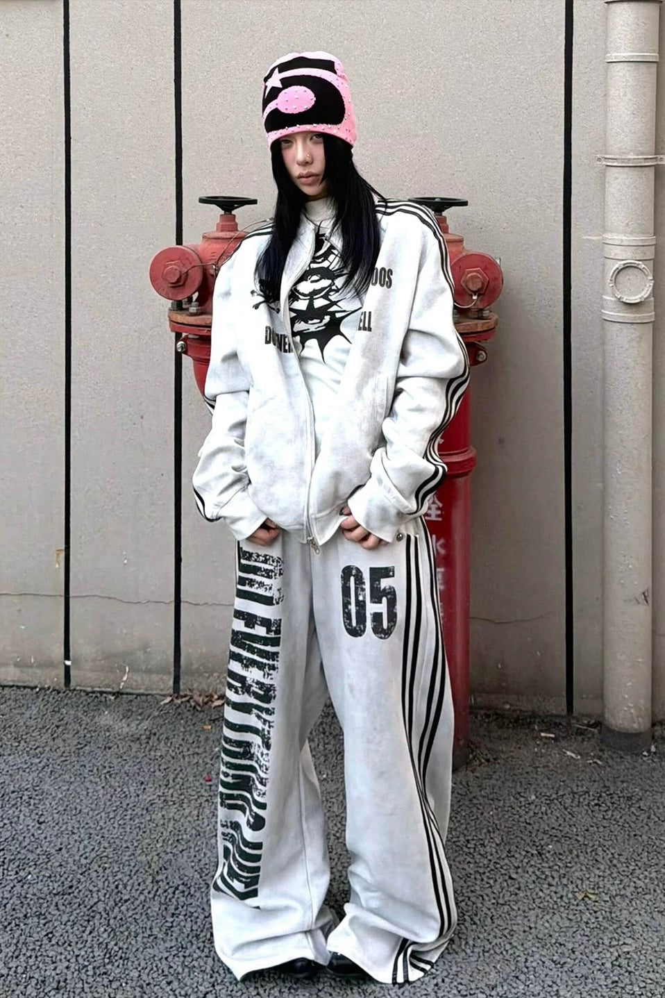 【Set-Up】Washed Pink Track Suit mry002169