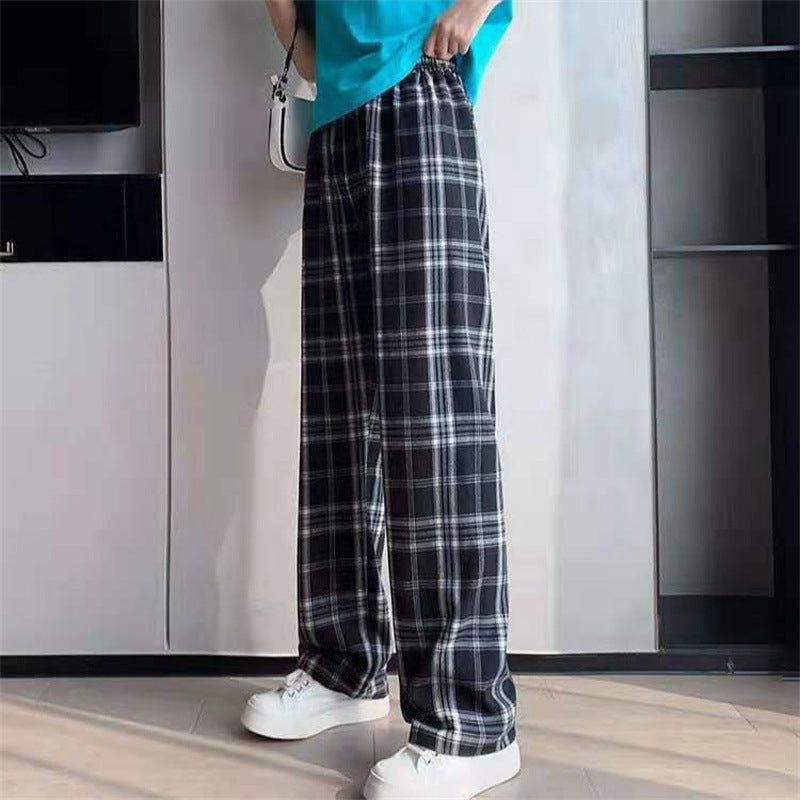 チェック　カラバリ　ハイウエストパンツ　mry000393