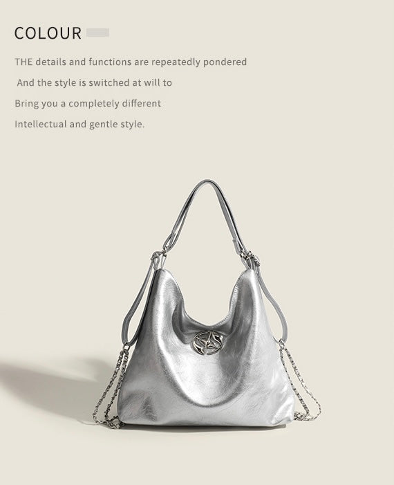 【2color】Lustrous Chain-Detail Shoulder Bag mry001665