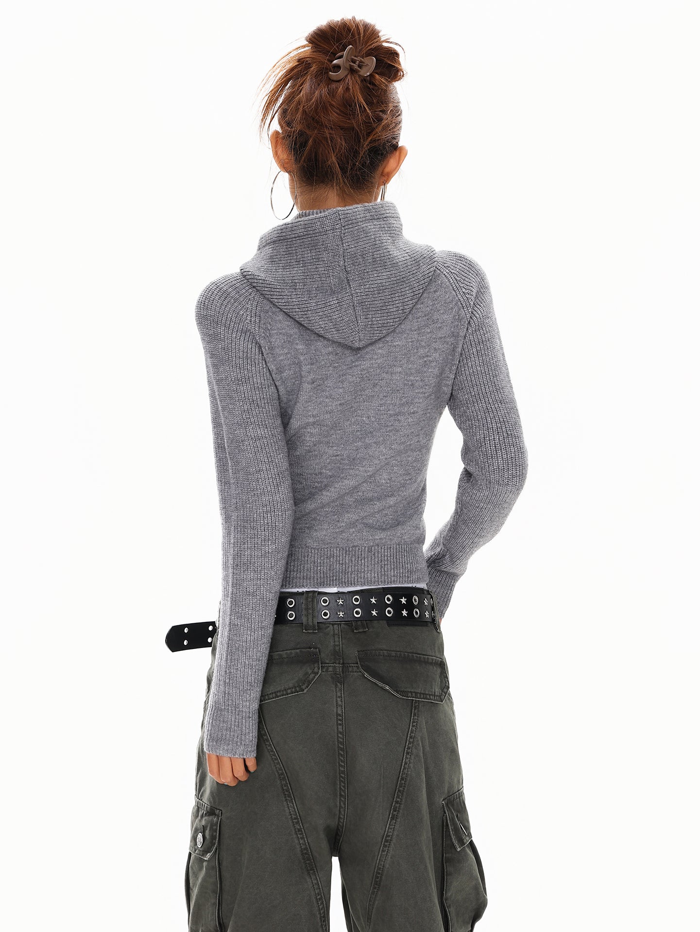 【評価★4.8以上／Tops】Cross Slim Fit Knit Hoodie mry001911